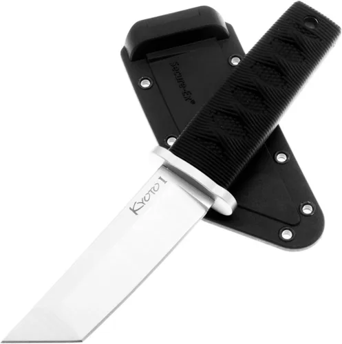 Vista 2 de Cold Steel Kyoto 3.25" Cuchillo Tanto Utilitario para Caza al Aire Libre de Hoja Fija de Acero Inoxidable 8Cr13MoV Duradero y Compacto, Mango