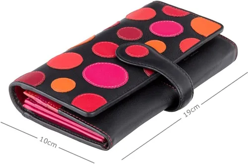 Vista 4 de Visconti P2 Neptune - Cartera de piel suave con lunares para mujer, Verry Berry