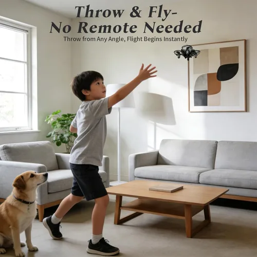 Vista 2 de A ALPHA Mini dron para niños, juguete volador controlado por gestos y aviones RC con control remoto, diversión en interiores y exteriores para niños