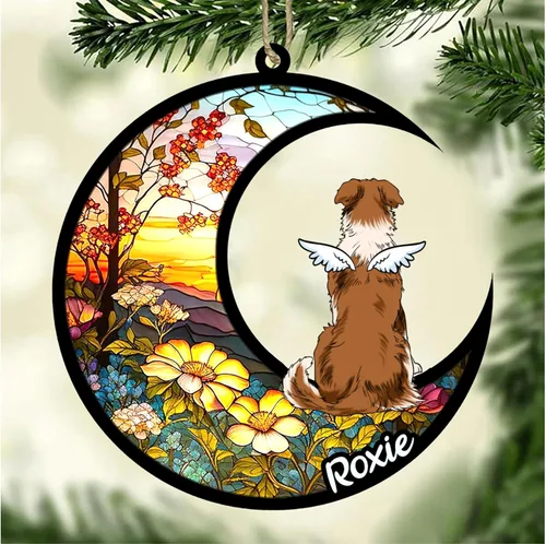 Vista 719 de LOVELYPOD Adorno de Navidad personalizado para perro Basset Hound (marrón) Basset Hound (marrón) adorno para atrapasoles de perro, razas de perros