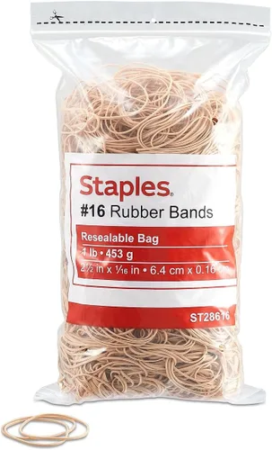 Vista 7 de Staples; Bandas de goma económicas, tamaño #16, 1 libra. 2 1/2 "x 1/16