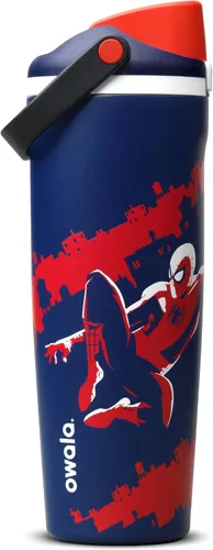 Vista 14 de Owala Star Wars FreeSip Sway - Botella de agua aislada de acero inoxidable con boquilla bidireccional, popote integrado y asa de cubo, hecha