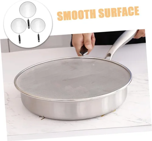 Vista 9 de 3 Pcs Stainless Steel Fine Mesh Splatter Screen for Cooking Pan