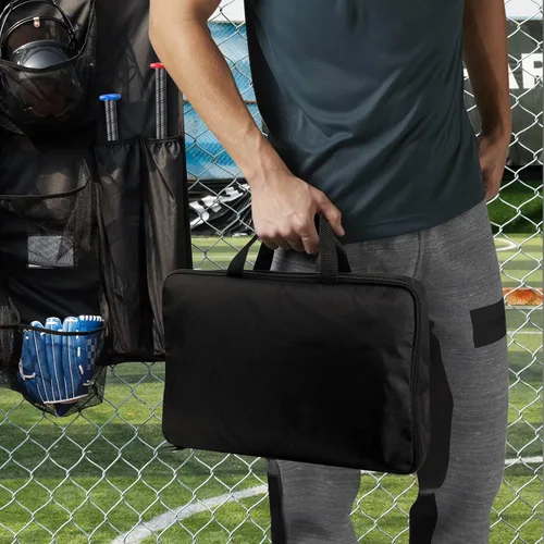 Vista 7 de QBA Bolsa colgante para casco para equipo de béisbol y softbol, organizador de casco para garaje de valla, con capacidad para hasta 15 jugadores