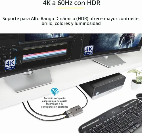 Vista 5 de StarTech DP a Dual HDMI MST HUB – Dual HDMI 4K 60Hz – Adaptador