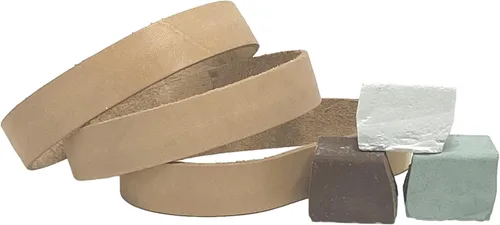 Vista 8 de Leatherbeltman - Paquete de 3 cinturones de cuero de 3/4 x 12 pulgadas para Ken Onion Work Sharp - Incluye compuestos de pulido verde, blanco