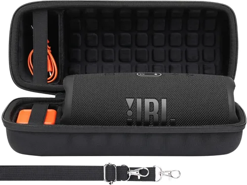 Vista 2 de co2CREA Funda de viaje rígida de repuesto para altavoz Bluetooth impermeable JBL Charge 4 / Charge 5 (funda negra)