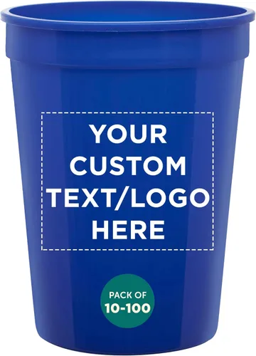 Vista 12 de DISCOUNT PROMOS Vasos de plástico personalizados + tamaño de 12 onzas + diseño de fiesta desechable + juego a granel (10, 50 o 100) ideal