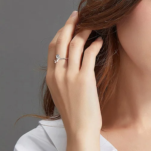 Vista 18 de CANDYFANCY Anillo de nudo celta de plata de ley 925 abierto para el dedo medio nudillo para mujer, tamaño ajustable 4-7