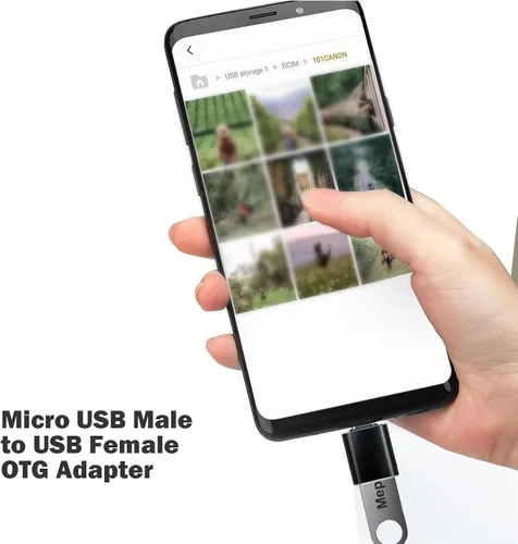 Vista 2 de Paquete de 5 adaptadores Micro USB a USB OTG, USB A a Micro USB, compatible con S7 LG, mouse, unidad flash, teclado, controlador de juegos, negro