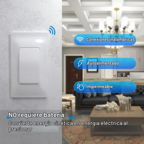 Vista 2 de Milfra Kit de interruptor de luz inalámbrico y receptor, interruptor de luz inalámbrico, no necesita WiFi para exteriores e interiores, interruptor