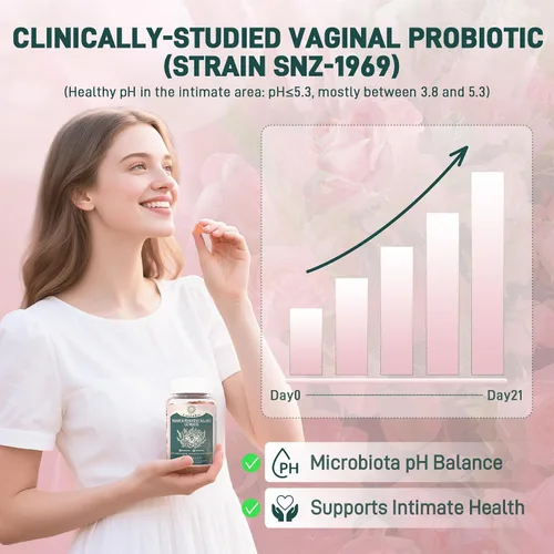 Vista 2 de Gomitas de equilibrio femenino prémium con probióticos vaginales para mujeres con pH equilibrado, salud y bienestar, apoyo inmunológico, vegano, sin