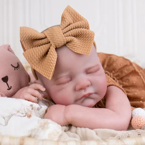 Vista 3 de Aori - Muñecas bebés Reborn realistas - Muñeca recién nacida durmiente de 20 pulgadas, niña realista con set de alimentación y atuendo - Cuerpo