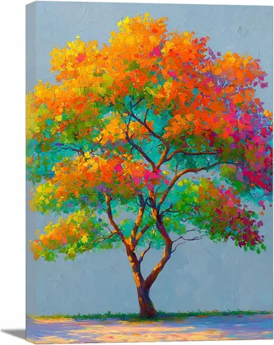 Vista 26 de VOCBAN Modern Artwork Colourful Tree Of Life Wall Art Canvas Picture Print Painting Botanical Artwork for Bathroom Living Room Bedroom(blue blue 80