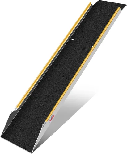 Vista 8 de Ruedamann Rampas de carga de aluminio de 71 pulgadas para camionetas, remolques, rampa plegable para motocicleta, capacidad de 600 libras, rampa