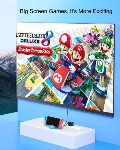 Vista 5 de Switch Dock para Nintendo Switch, estación de acoplamiento portátil Nintendo Switch para TV con puertos de carga 4K HDMIUSB 3.0USB-C, repuesto
