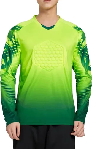 Vista 3 de Camiseta de portero para hombre, camiseta de portero acolchada en el pecho, camiseta de fútbol de fútbol, camiseta de manga larga, traje deportivo