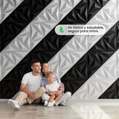 Vista 6 de Sonicism Paneles de Pared Mejorados Paquete de 32, 0.7"x11.8"x11.8" Paneles de Pared 3D Piramidales Corte Creativo, Paneles de Pared de PVC