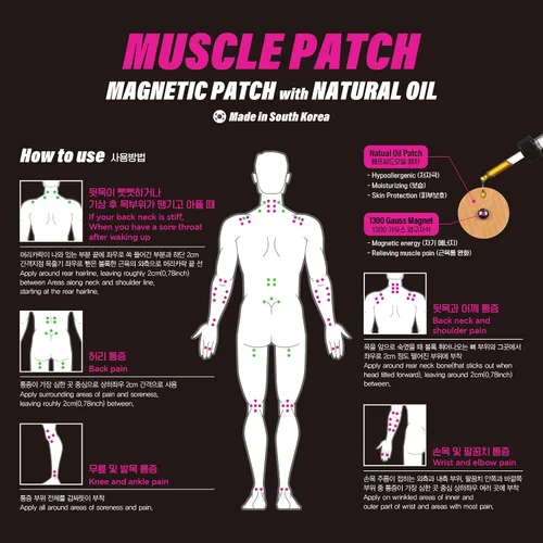 Vista 2 de [Paquete de 90] Parche magnético muscular con aceite natural, parches magnéticos de acupresión, 1300 Gauss, terapia magnética, energías magnéticas