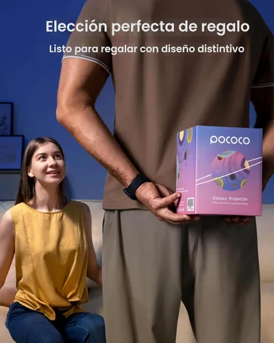 Vista 6 de POCOCO Proyector de Estrellas de Galaxia para Dormitorio con Discos de Película Óptica Reemplazables, Proyector Nocturno de Planetario Doméstico