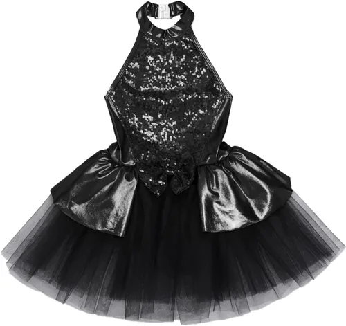 Vista 86 de CHICTRY Vestido tutú de ballet con lentejuelas brillantes para niñas y niñas, moderno disfraz de baile latino de jazz