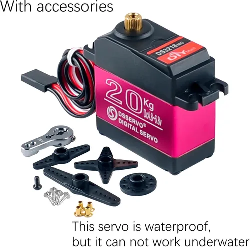 Vista 3 de DS3218 - Servo digital de engranaje de metal de alto par resistente al agua servo RC de 44.1 lbs rotación de 270 grados para autos Baja RC