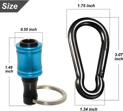 Vista 3 de Barra de extensión de llavero de aleación de aluminio, juego de puntas de destornillador portátil, adaptador de tornillo de taladro portátil, barra