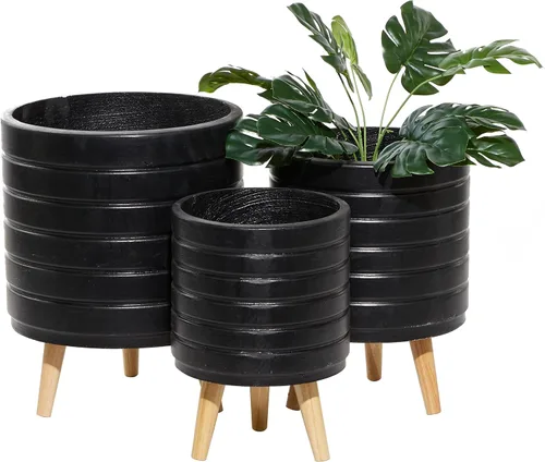 Vista 12 de Deco 79 CosmoLiving by Cosmopolitan 46527 - Maceta, color gris