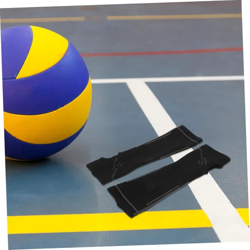 Vista 6 de Deportes Brazo Protectores Voleibol Antebrazo Mangas Conjunto Hombres Mangas de Compresión Cobertura Extendida Negro