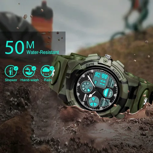 Vista 3 de Kids Digital Sport Watch Boys Girls Waterproof Sports Outdoor Watches Children Casual Electronic Analog Quartz Wrist Watches with Alarm Stopwatch