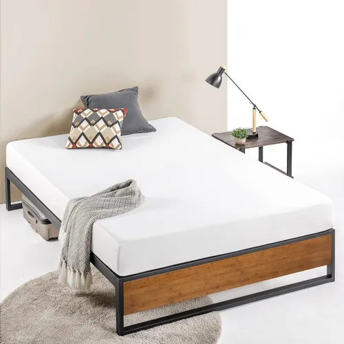 Vista 17 de Zinus Suzanne - Cama de plataforma de 6 pulgadas sin cabecero, Acero Madera Contrachapado, Marrón