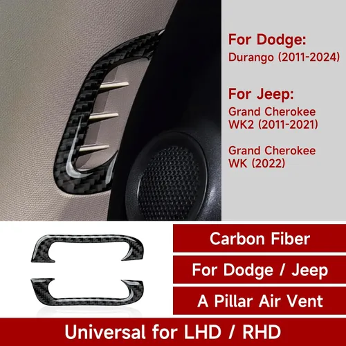 Vista 2 de Adhesivos para rejilla de ventilación de pilar A para Dodge Durango 2011-2020 / Jeep Grand Cherokee WK2 2011-2021 Accesorios Adhesivos