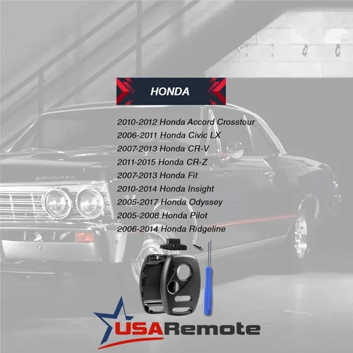 Vista 4 de Control remoto de EE.UU. - NO SE REQUIERE CORTE - Carcasa y almohadilla de control remoto llavero de entrada sin llave que se adapta a Honda