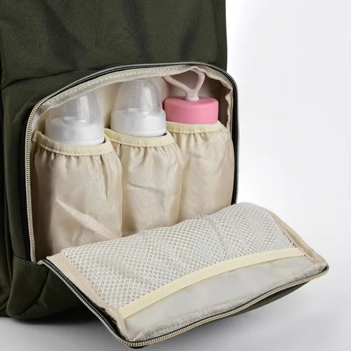 Vista 6 de Ramhorn Mochila para pañales para mujer, mochilas de viaje con bolsillo aislado para botella, correas para cochecito y cambiador