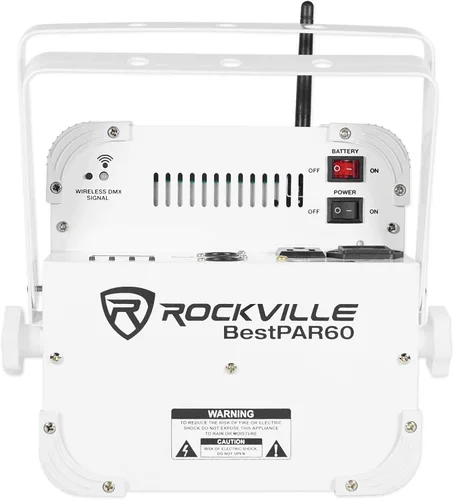 Vista 5 de 2 Rockville Best PAR 60 - Luces de lavado recargables blancas inalámbricas DMX+RGBWA+UV