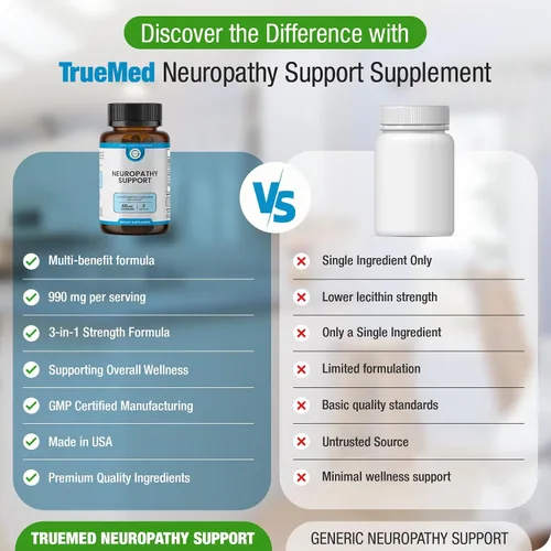 Vista 5 de Suplemento para la salud neuropatía neuropatía y nerviosa con vitamina D3, B6, B12, acetil-L-carnitina, ácido alfa lipoico y benfotiamina apoya