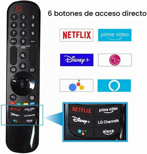 Vista 6 de RIVIERA Magic Remote para LG Smart ThinQ OLED Nanocell WebOS UHD TV con función de voz y puntero compatible con MR22/21/20GA MR18BA MR23/24/25GN