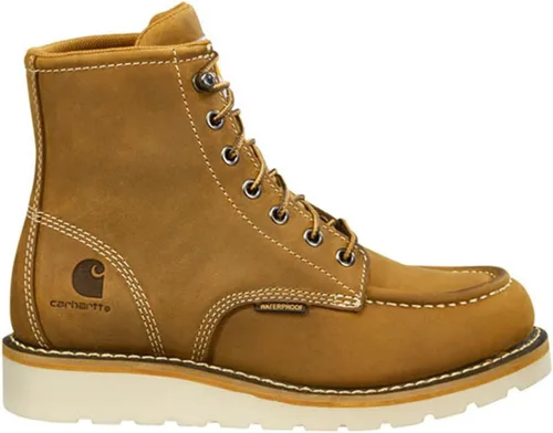 Vista 8 de Carhartt Botines de cuña de 6 pulgadas impermeables con punta suave para mujer, Negro