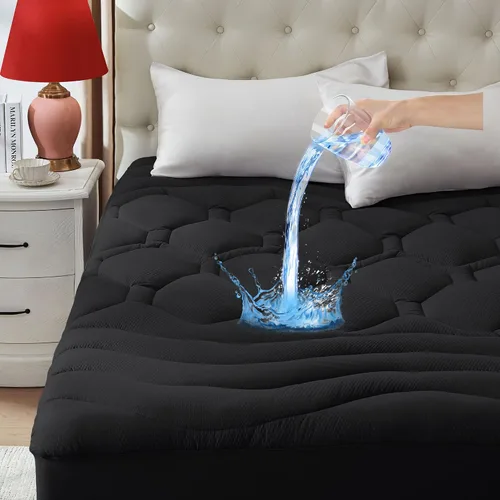 Vista 7 de ELVEN HOME Protector de Colchón Tamaño Twin Impermeable, Cubrecolchón Twin con Pillow Top Refrescante para Cama Individual, Funda Protectora