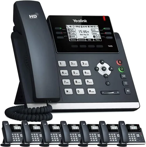 Vista 2 de Yealink SIP-T42S Sistema telefónico empresarial: paquete de inicio con correo de voz, asistente automático, extensiones de teléfono celular