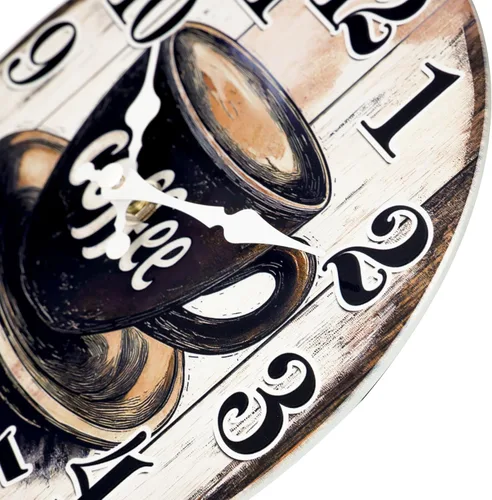 Vista 7 de Reloj de pared vintage con letrero de café para cocina, estilo rústico, funciona con pilas, para cocina/cafetería/comedor/hogar (12 pulgadas)
