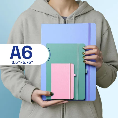 Vista 3 de ONAVIA Paquete de 6 cuadernos de bolsillo A6 a granel, mini cuaderno de rayas universitarias para oficina, reuniones de negocios, notas de aula
