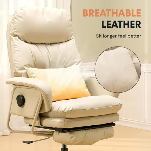 Vista 9 de Silla de oficina ergonómica FLEXISPOT con reposapiés, silla de escritorio de computadora de respaldo alto, silla de salón interior con ruedas
