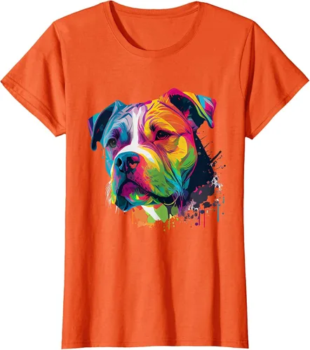 Vista 40 de Colorful American Bulldog American Bully Men Women T-Shirt Asphalt Grey