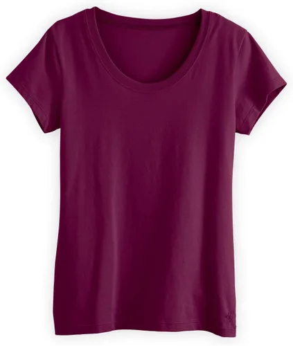 Vista 6 de Fair Indigo Camiseta de manga corta de algodón Pima orgánico con cuello redondo para mujer