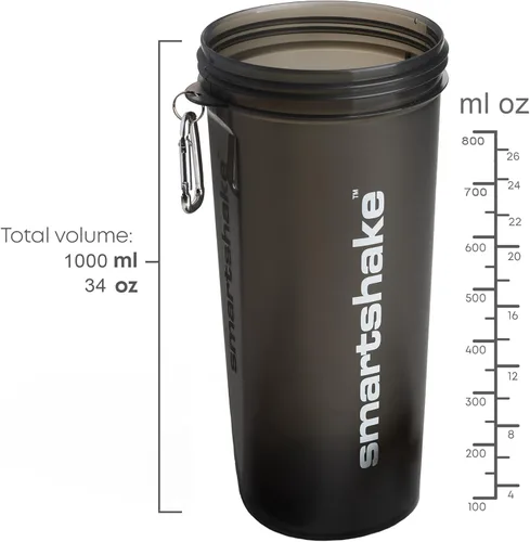 Vista 3 de Smartshake Botella mezcladora de proteínas para mezclas de proteínas, 33 onzas, tazas agitadoras para batidos de proteínas, botella agitadora