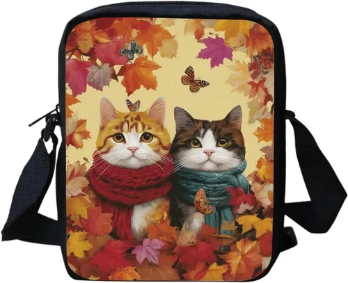 Vista 12 de Halloween Cat Small Messenger Bag Crossbody Shoulder Bag for Women Black Cat Pumpkin