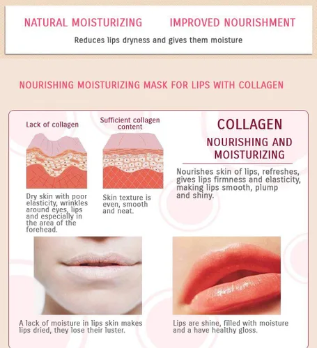 Vista 2 de Parches de máscara de labios, 30 almohadillas de gel de colágeno de cristal rosa, hidratante, antiarrugas, antienvejecimiento, firme, hidratan