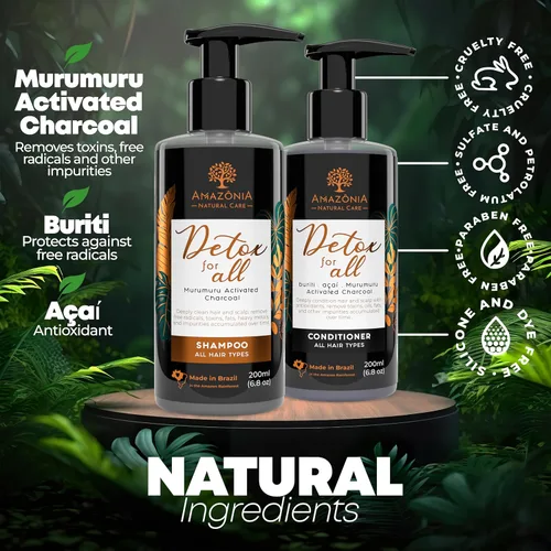 Vista 3 de All Natural Detox Shampoo & Conditioner Set – Juego de champú y acondicionador clarificante para desintoxicación del cabello y el cuero cabelludo