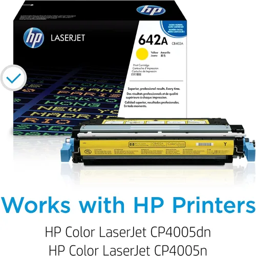 Vista 2 de HP Cartucho de tóner amarillo 642A Funciona con HP Color LaserJet serie CP4005 CB402A